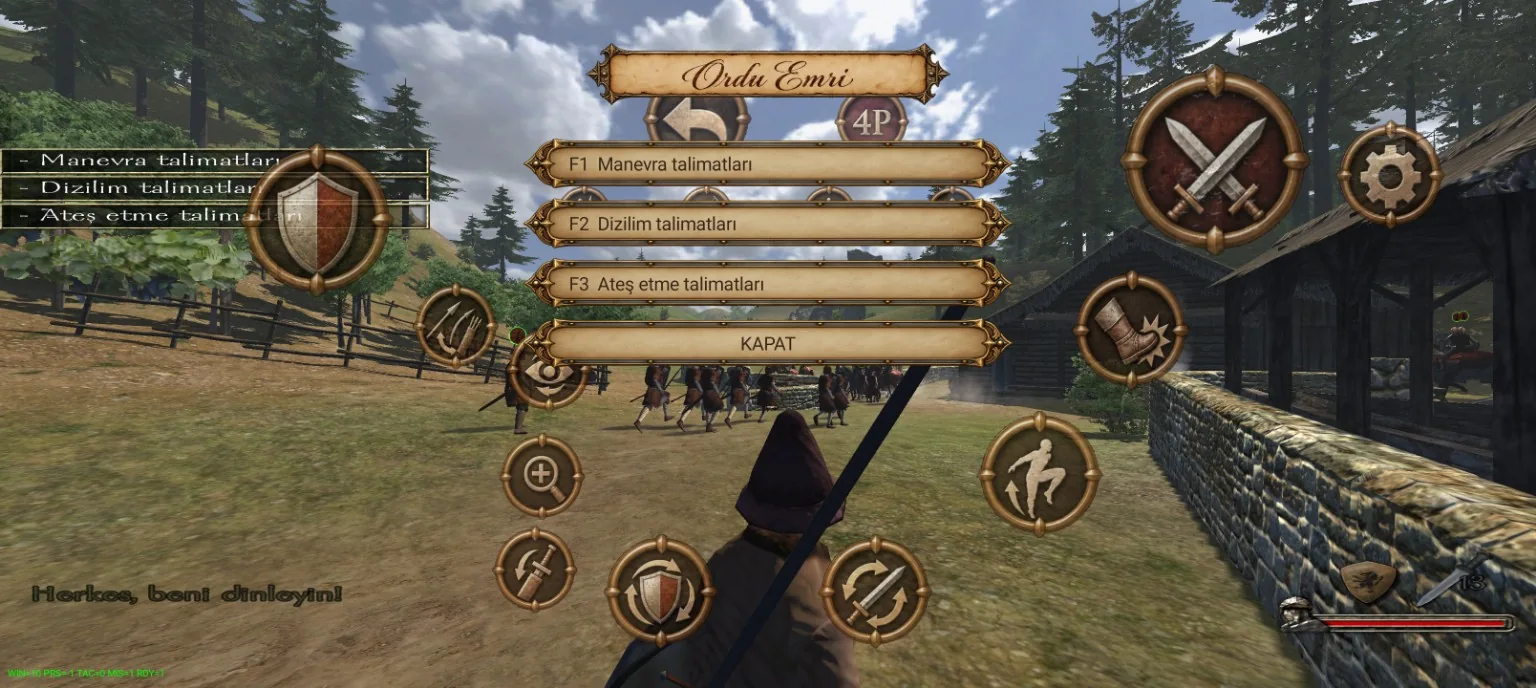 Nopen Warband özel dokunmatik emir menüsü prototipi